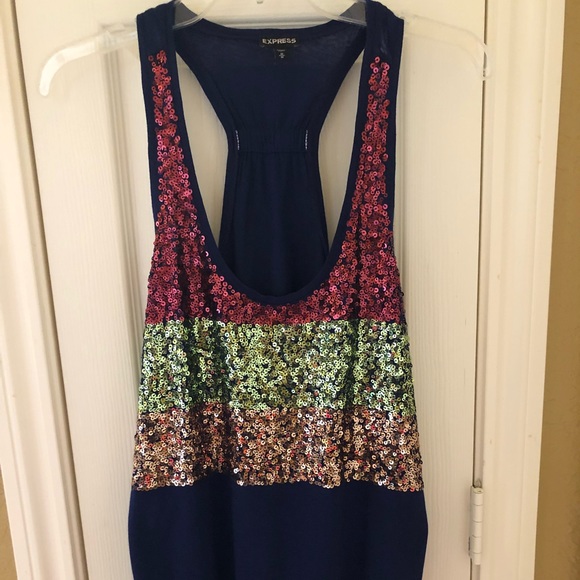 Express Racerback Sequin Tank - Picture 2 of 4